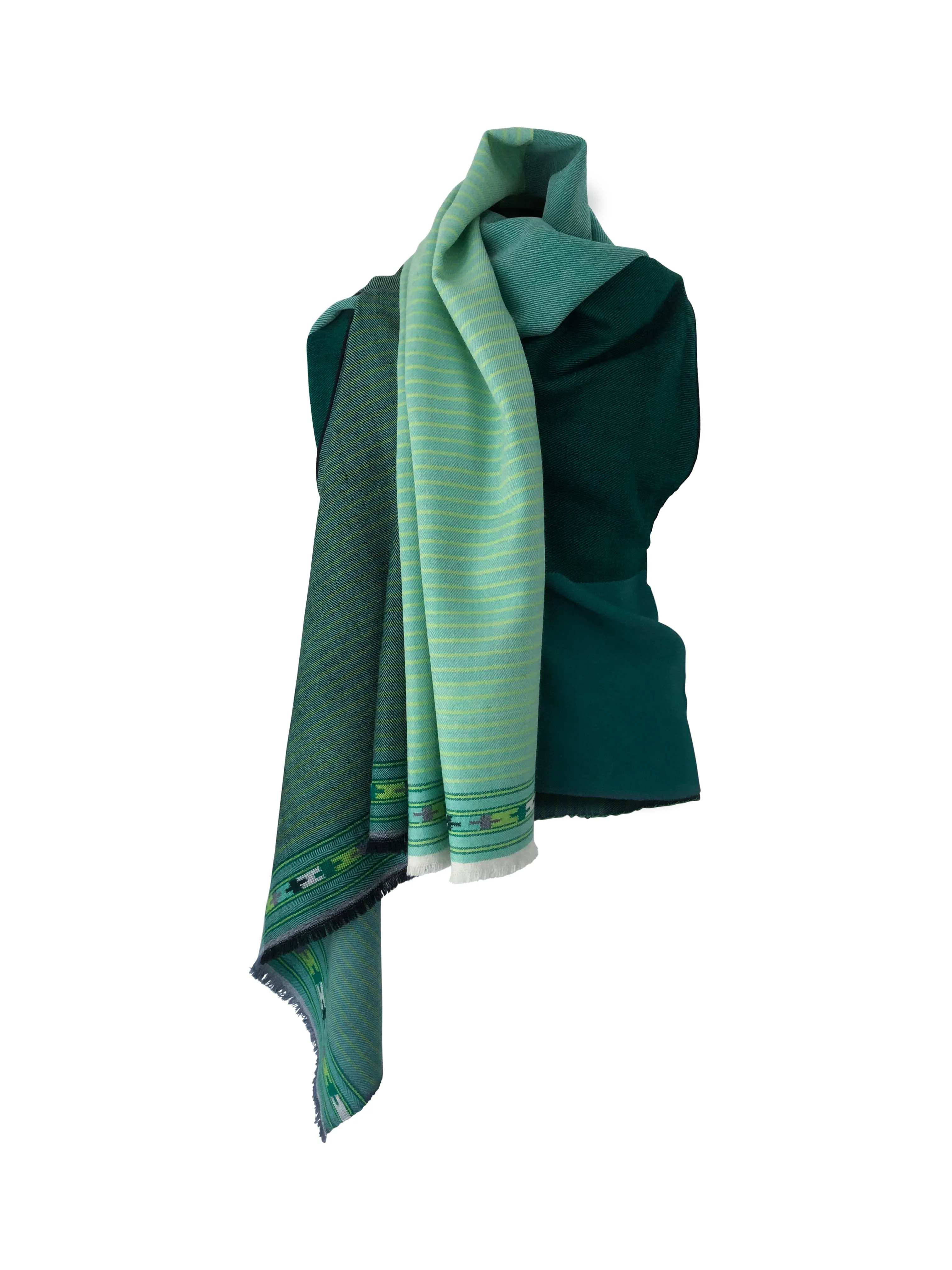 PETITE Light Wool Cape Fusion Green