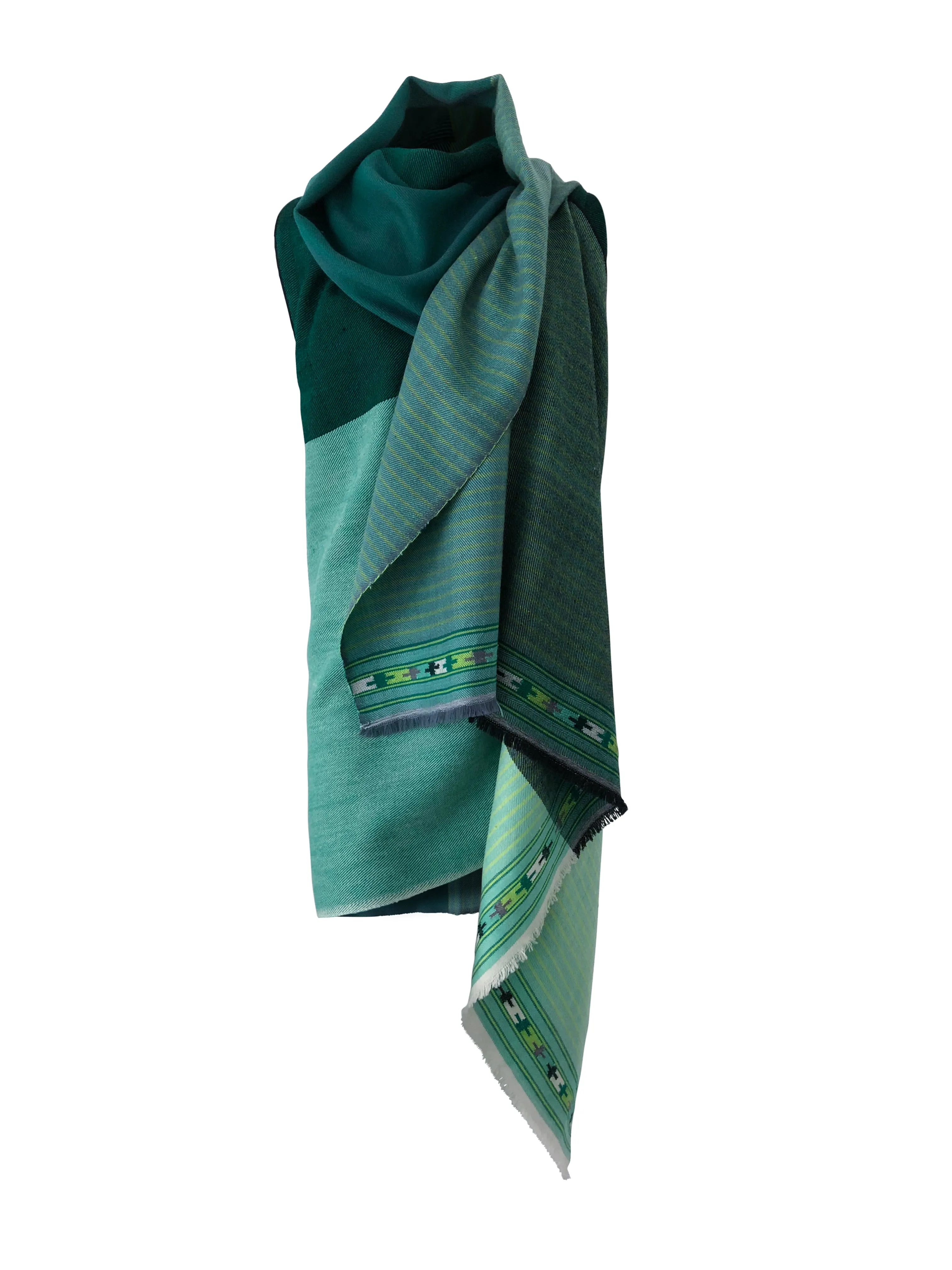 PETITE Light Wool Cape Fusion Green