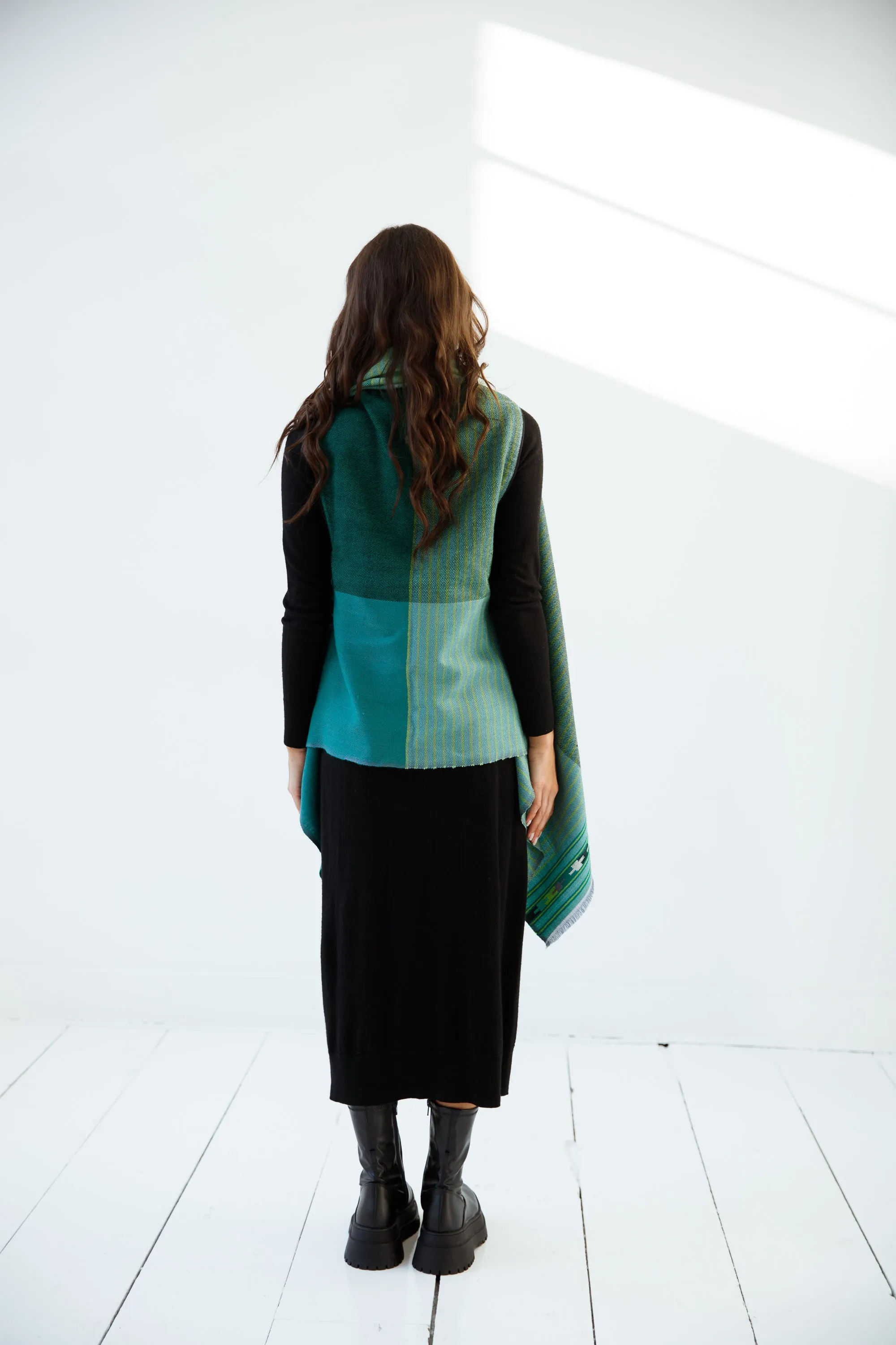 PETITE Light Wool Cape Fusion Green