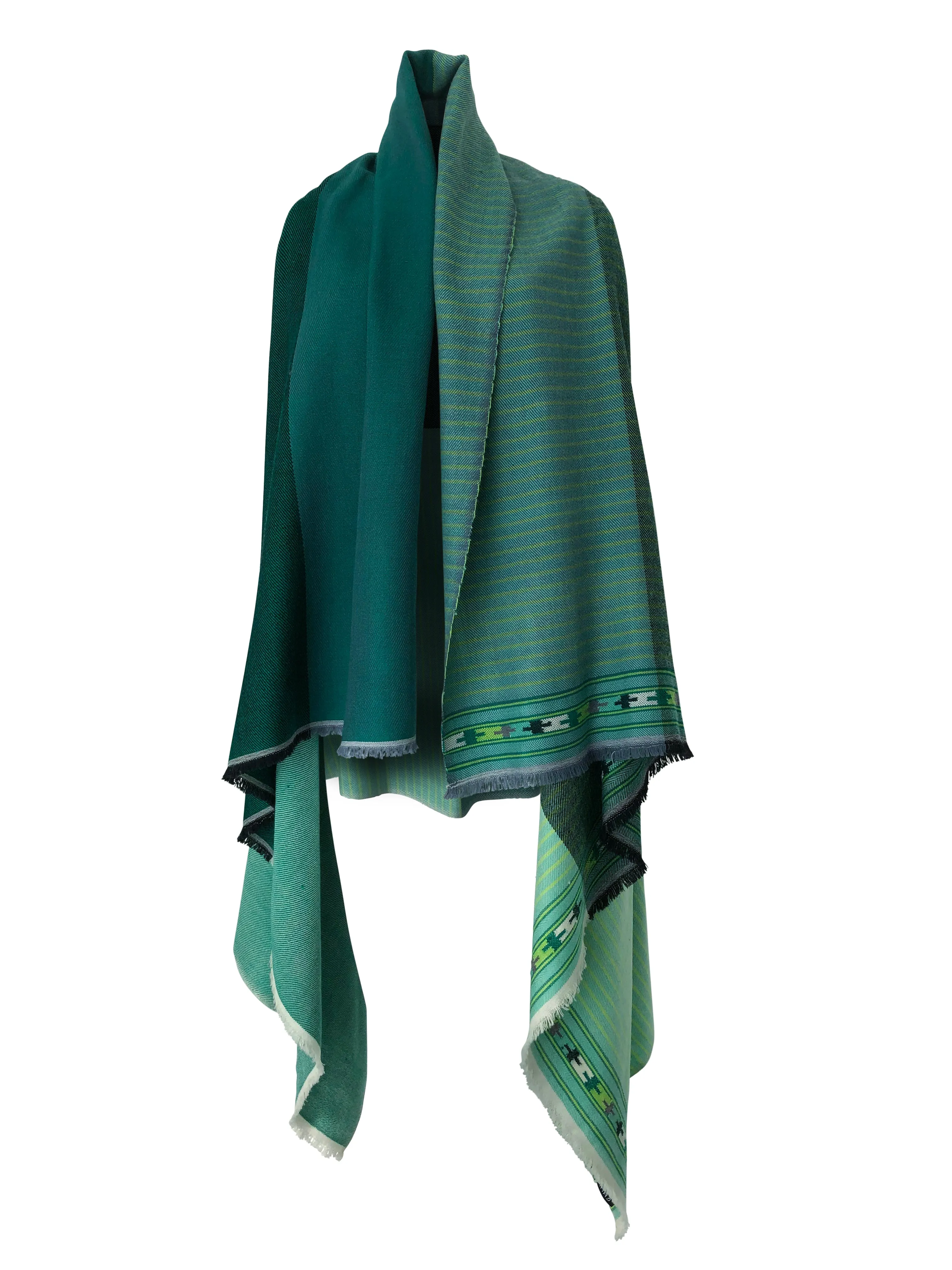 PETITE Light Wool Cape Fusion Green