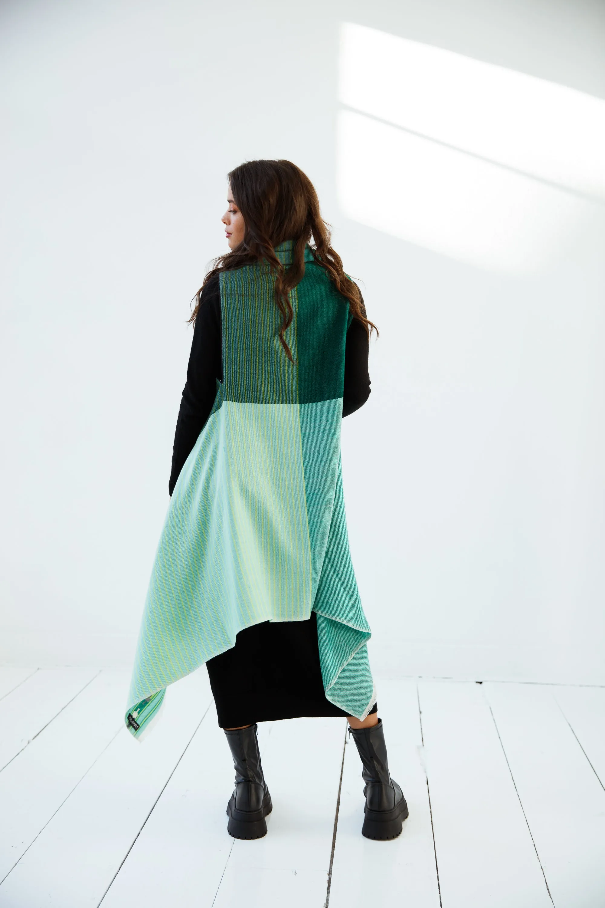 PETITE Light Wool Cape Fusion Green