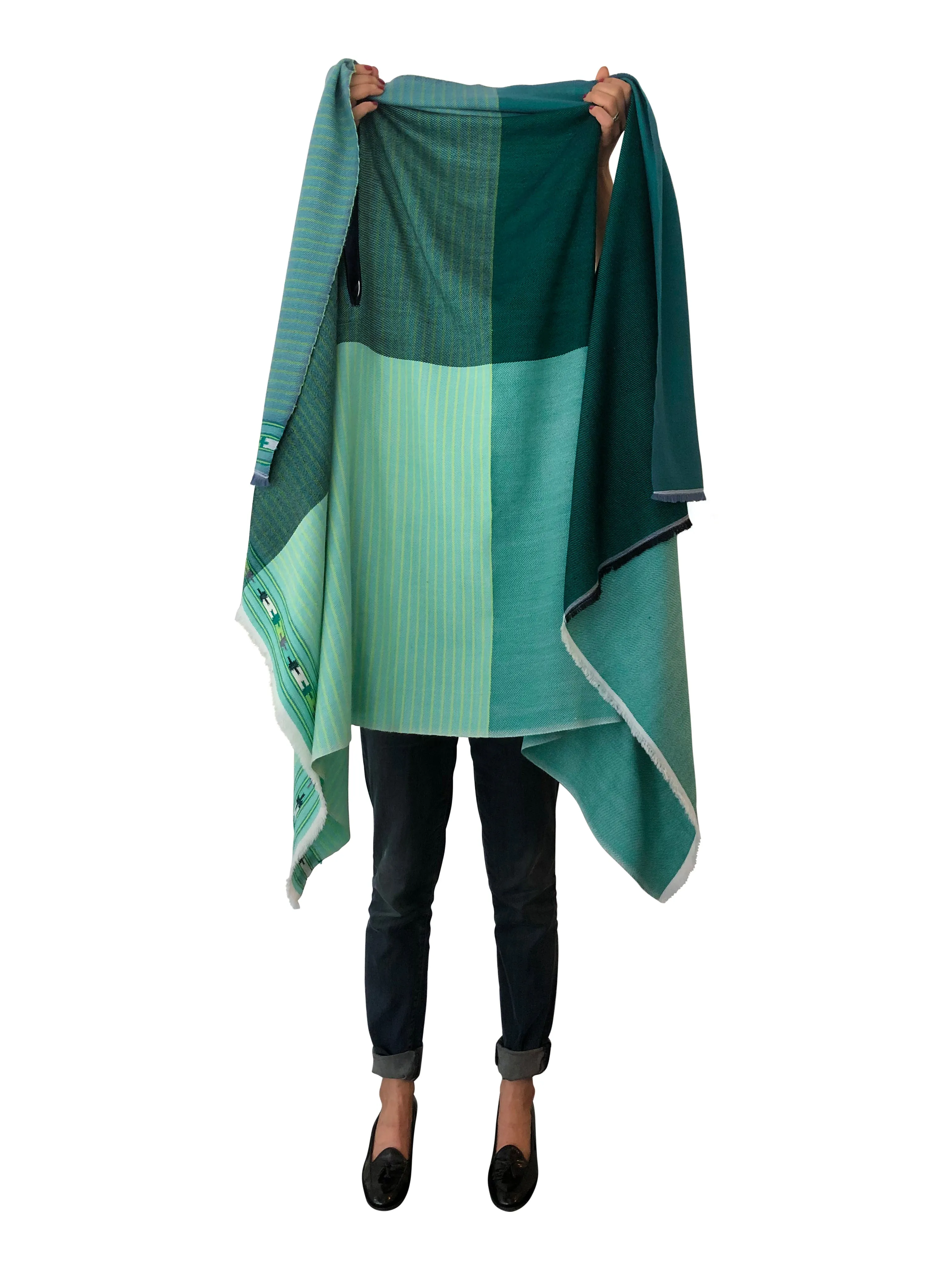 PETITE Light Wool Cape Fusion Green