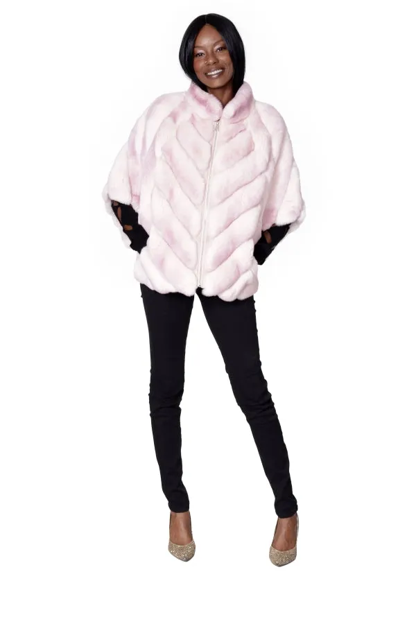 Pink Dyed Rex Rabbit Jacket