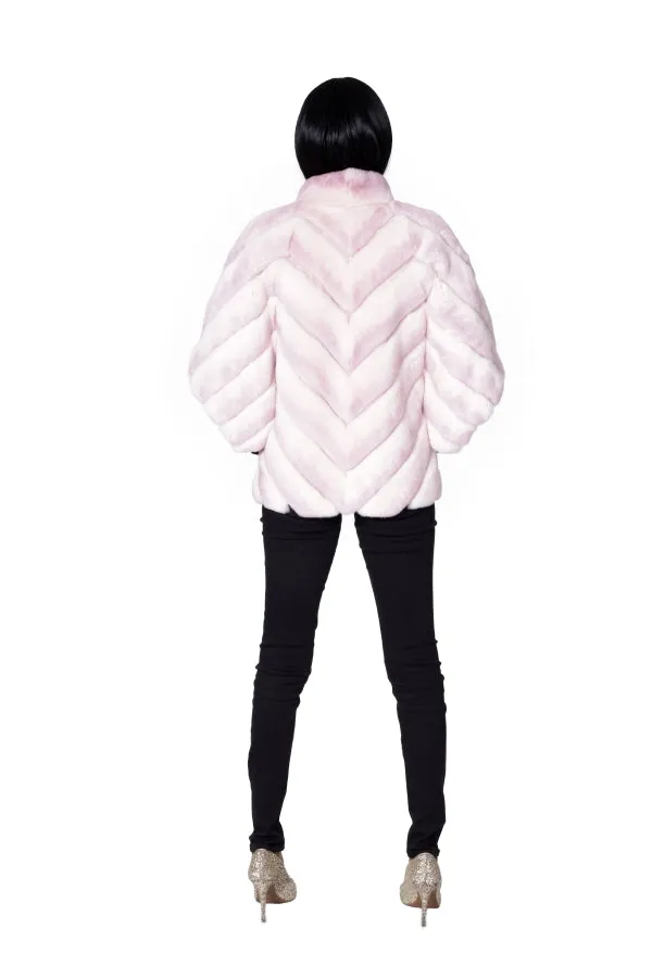 Pink Dyed Rex Rabbit Jacket