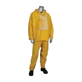 PIP HydroFR PVC Jacket with Hood and Bib Overall - Yellow