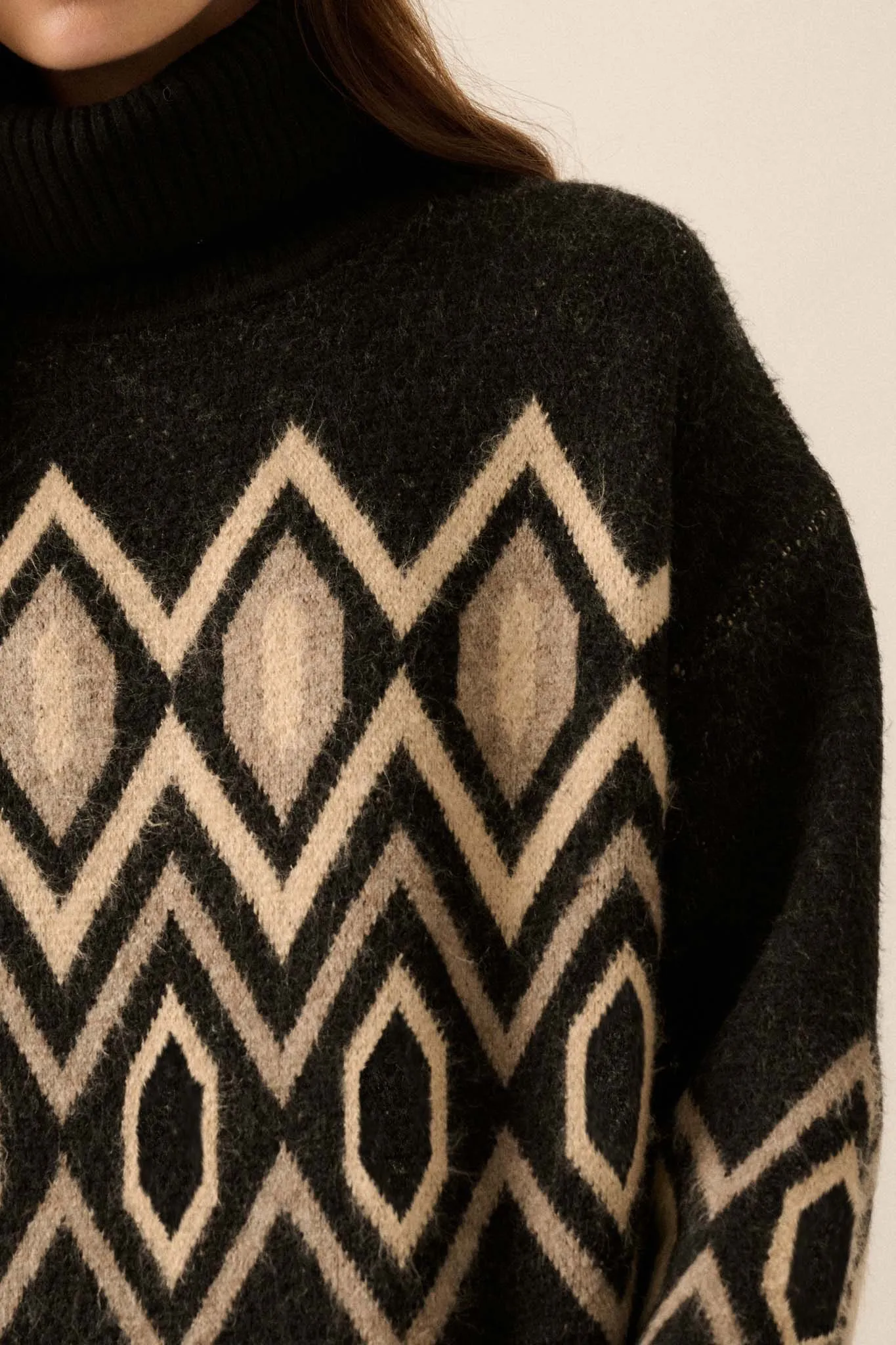 Play the Angles Geometric Turtleneck Sweater