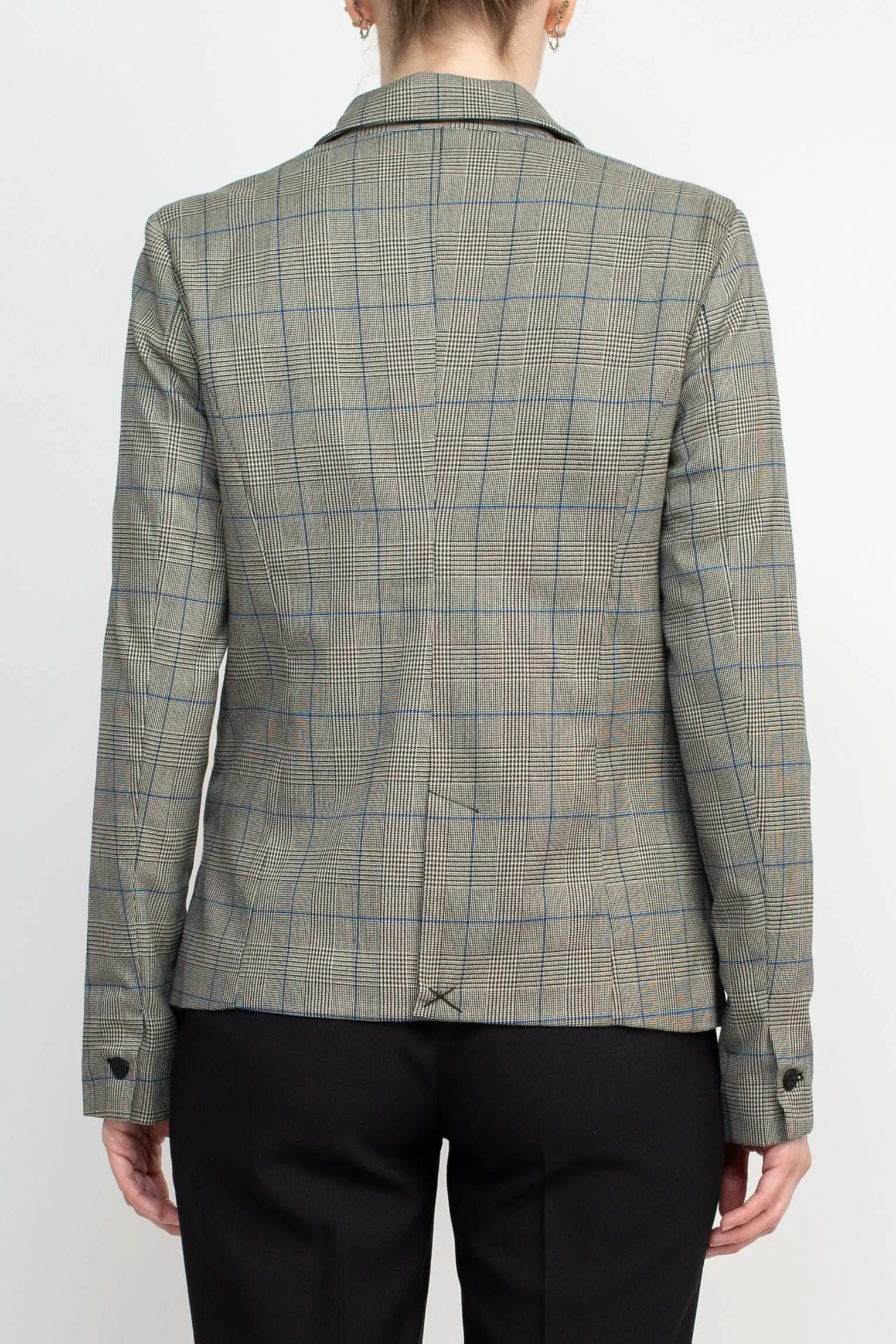 Premise Notched Collar Long Sleeve One Button Knit Blazer