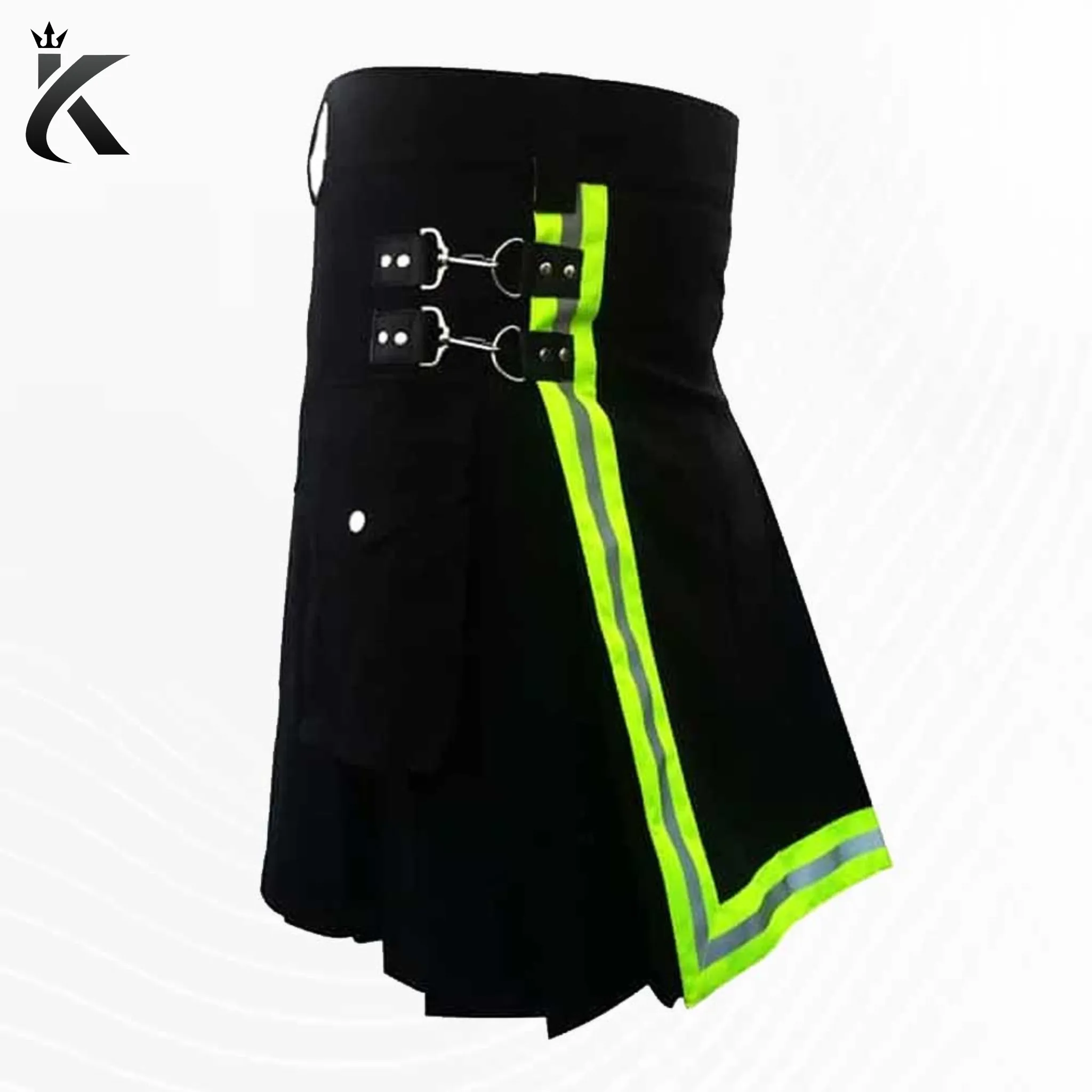 Premium Scottish Black Utility Firefighter Kilt -  Honoring Tradition