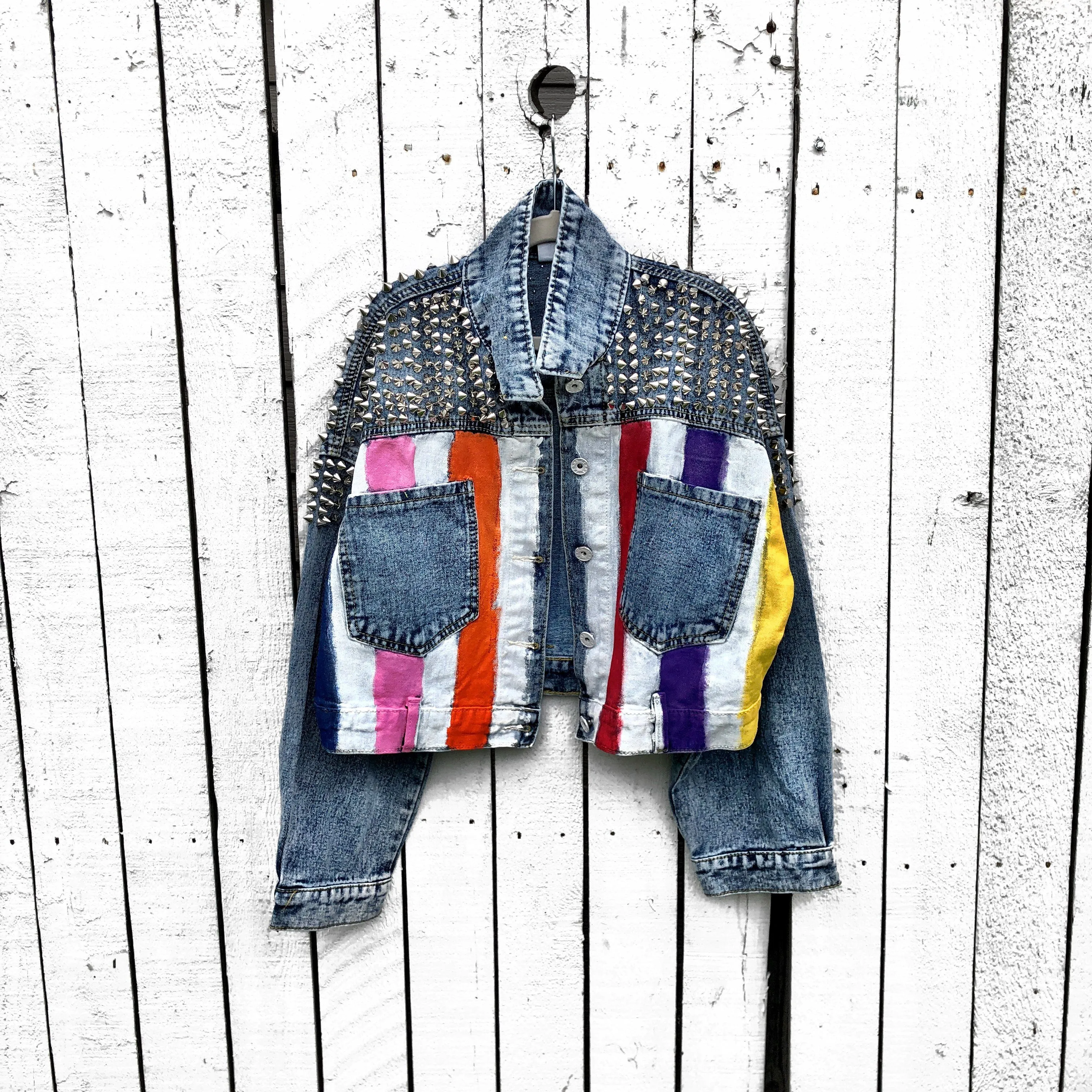 'RAINBOW SPIKE' DENIM JACKET