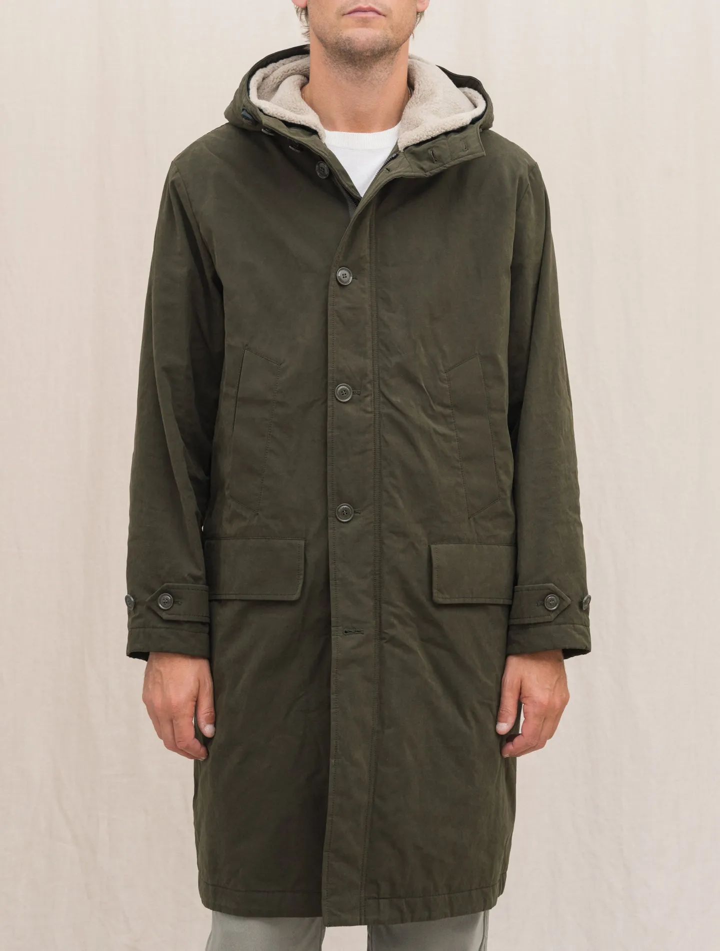 Rams Cotton Canvas Parka Military