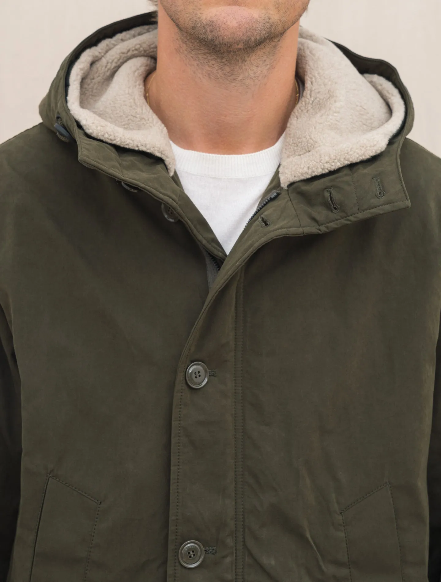 Rams Cotton Canvas Parka Military