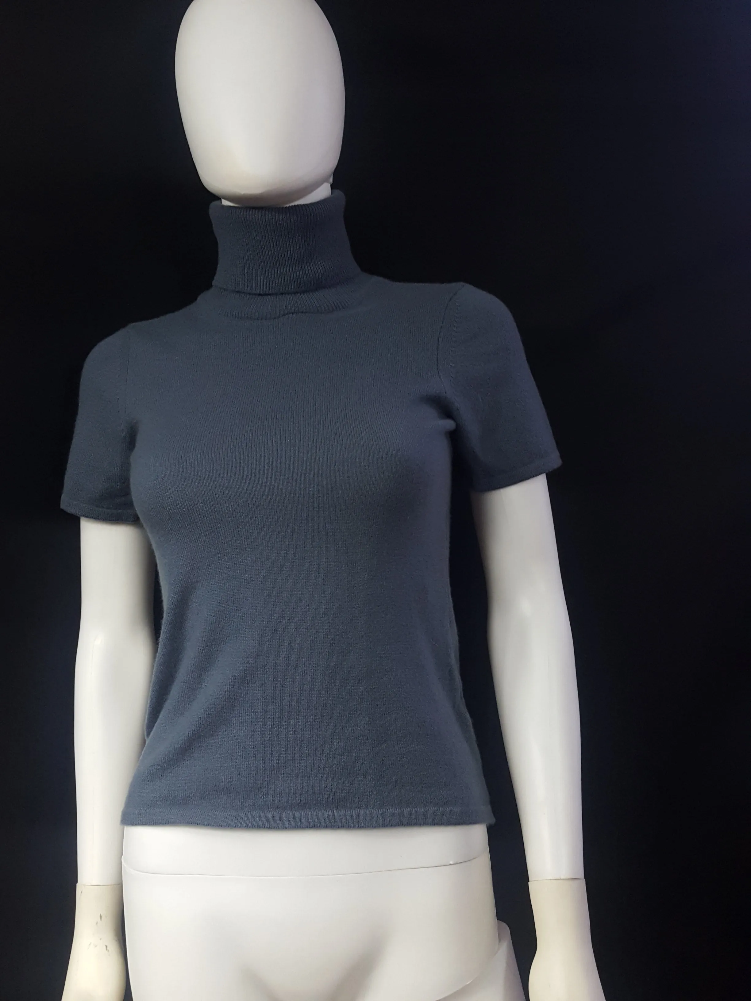 Rebecca Moses Cashmere  Turtleneck Sweater, Short Sleeves Size S