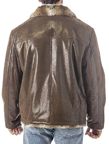 REED Men's Sheep Skin Leather Jacket Shearling Style - Imported