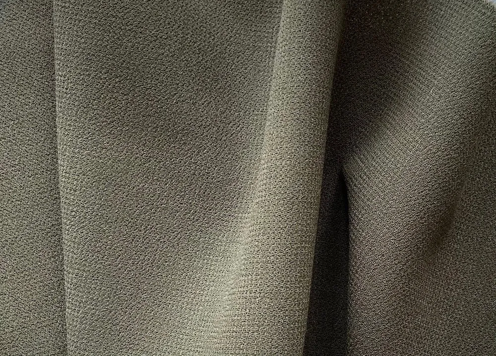 Rich Olive Green Wool Double-Crepe  (Made in Italy)