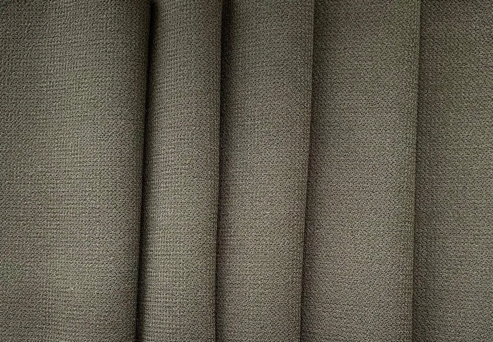 Rich Olive Green Wool Double-Crepe  (Made in Italy)