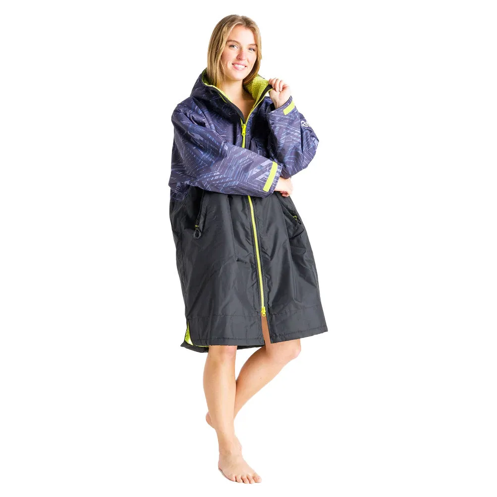 Robie Dry Series Recycled Long Sleeve Changing Robe - Black/Lime