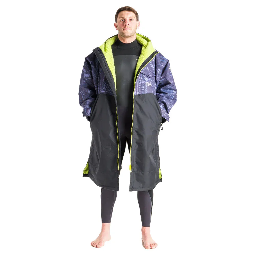 Robie Dry Series Recycled Long Sleeve Changing Robe - Black/Lime