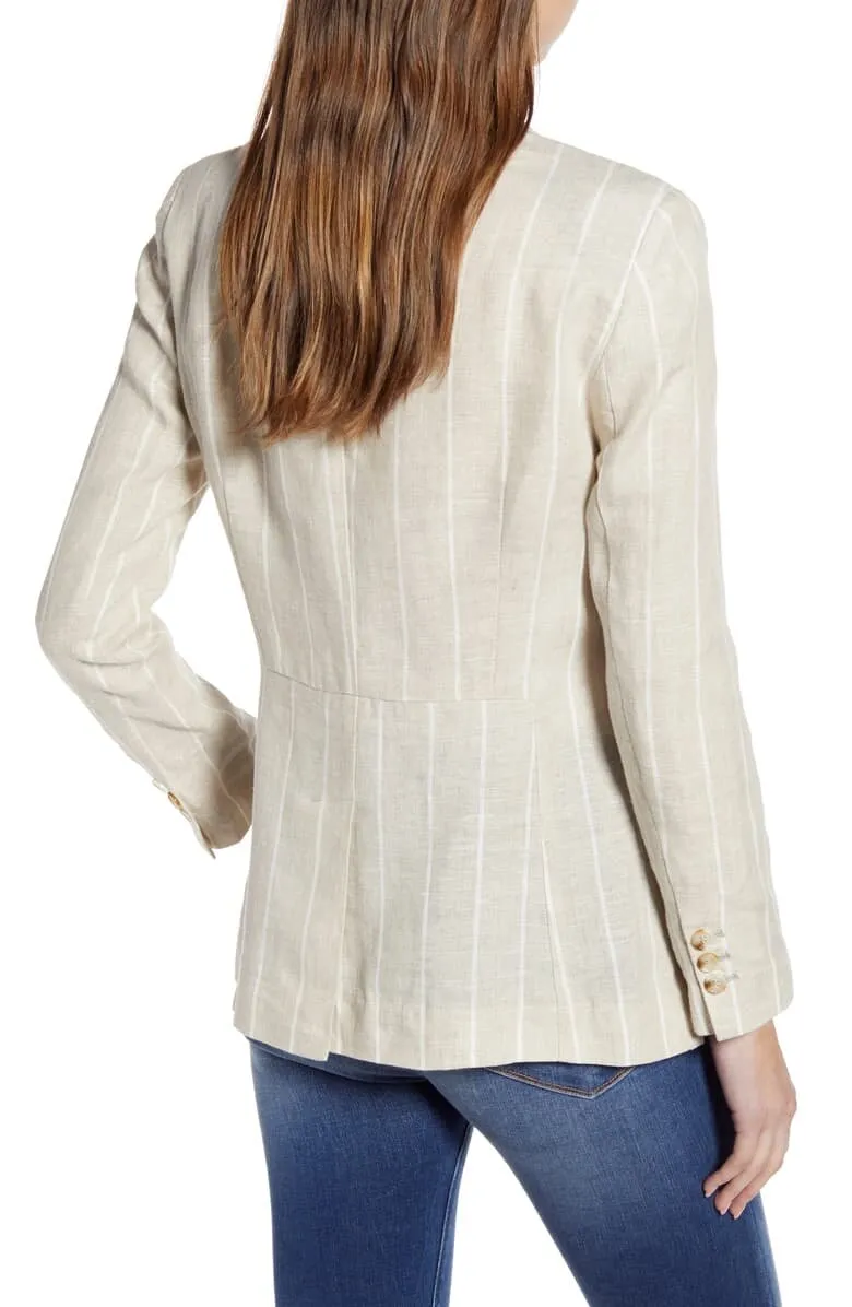 Sanctuary Clothing Eastport Stripe Linen Blazer