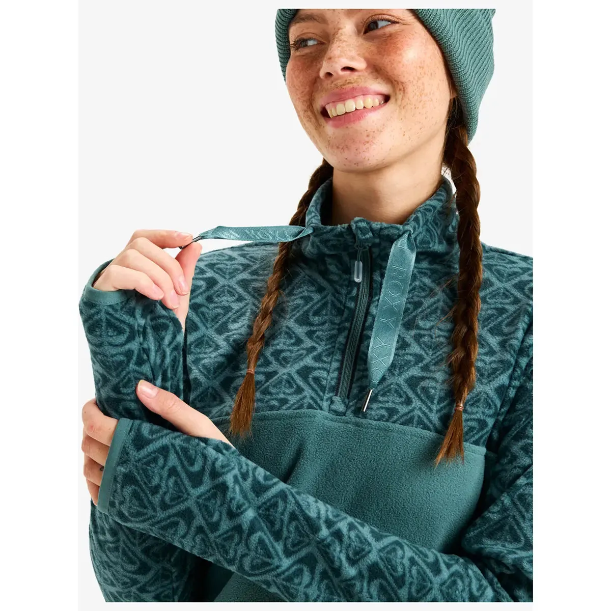 Sayna Half Zip Polar Pullover - Sea Pine