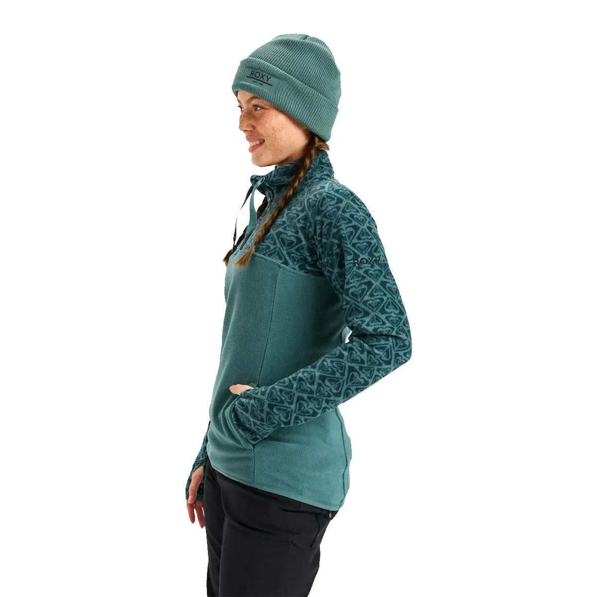 Sayna Half Zip Polar Pullover - Sea Pine