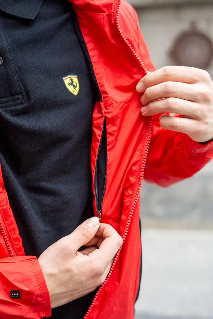 Scuderia Ferrari Unisex Hooded Rain Windbreaker Jacket - Red