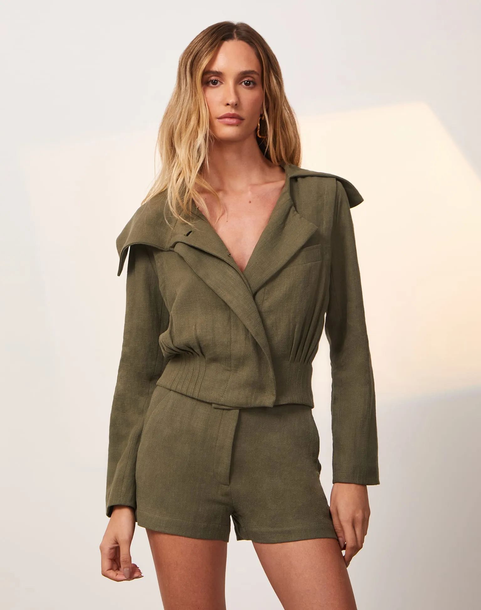 Selena Short Jacket - Evergreen