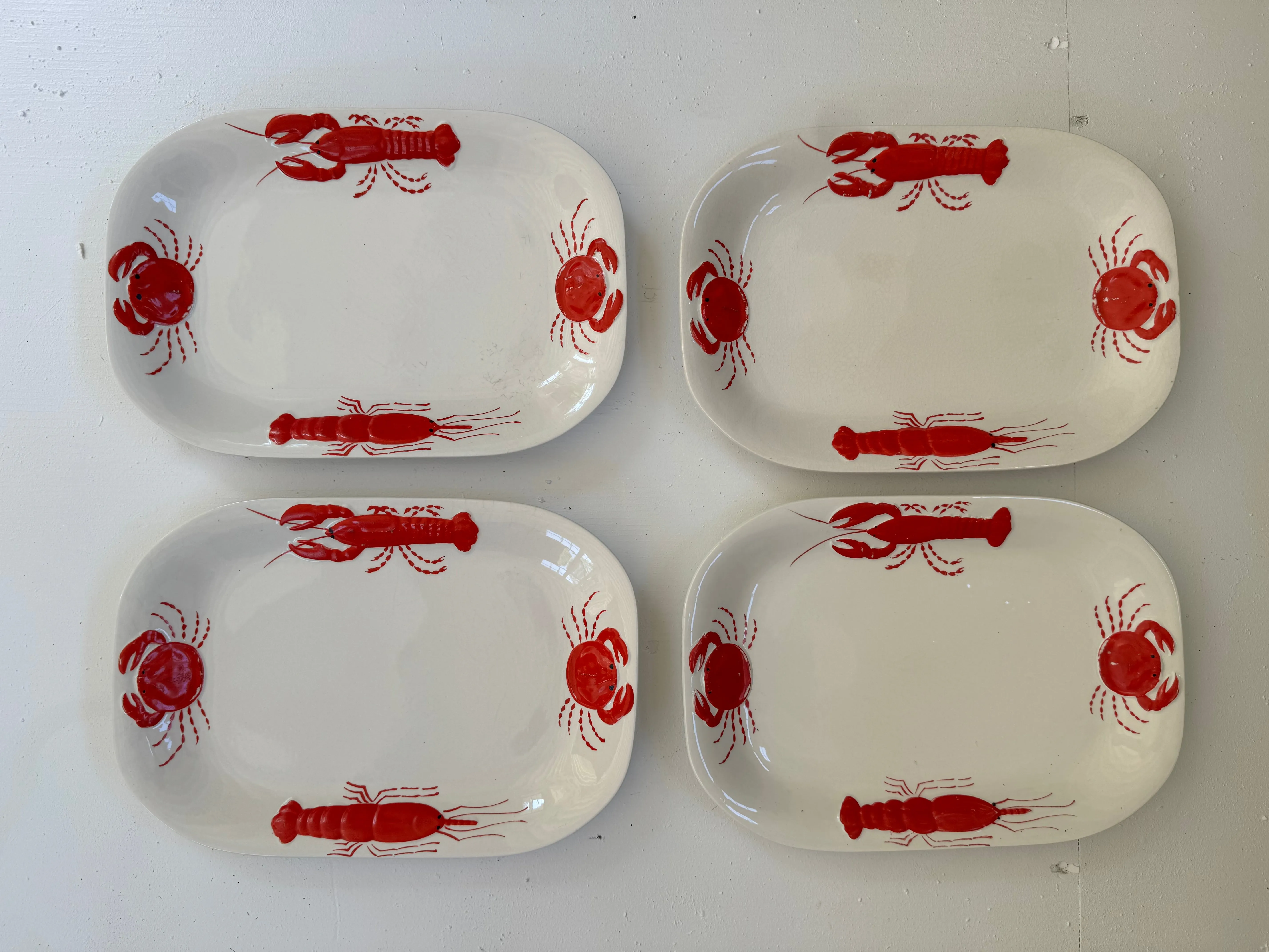 Set of Four Lobster   Crab Serving Dishes