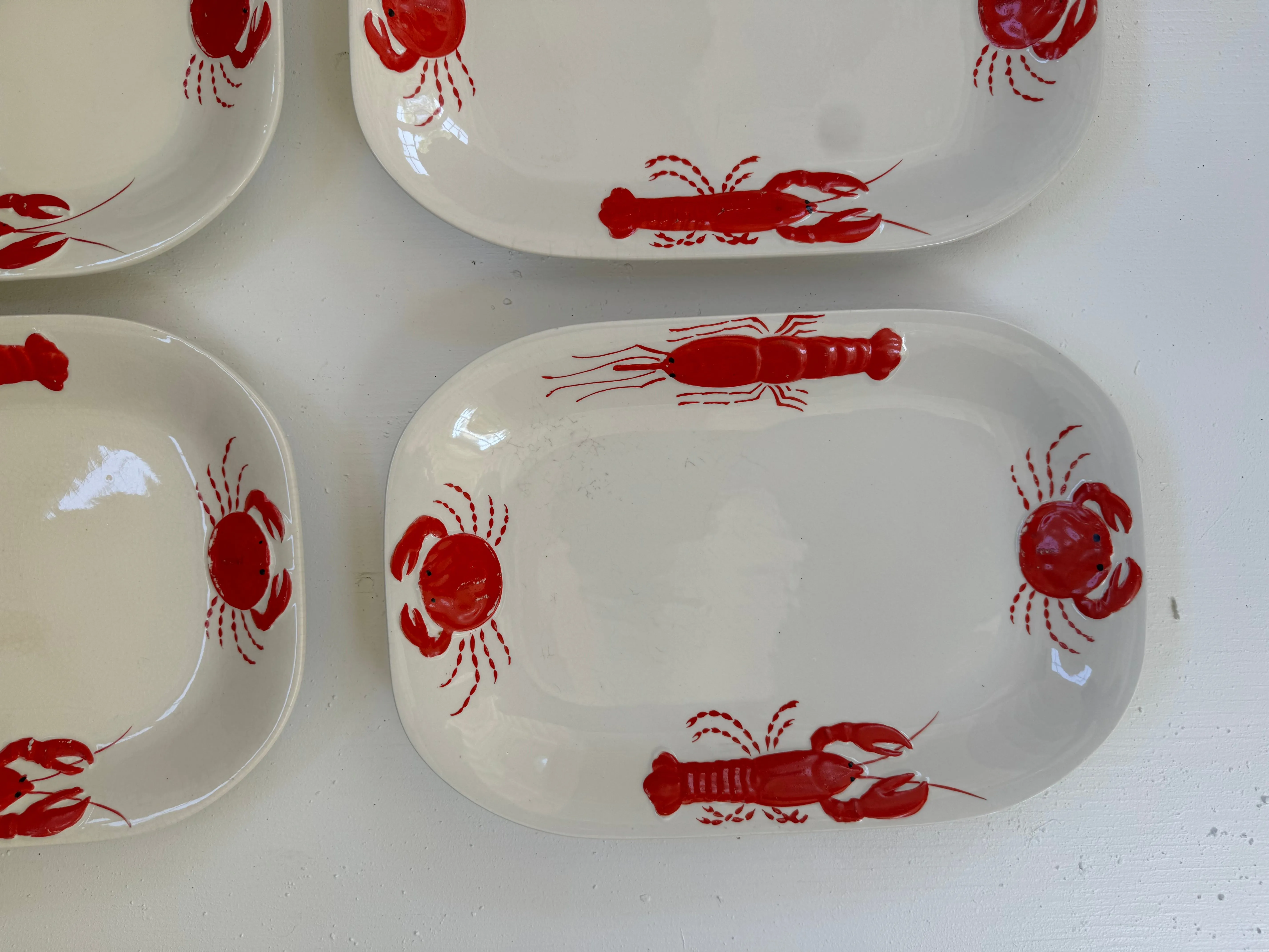 Set of Four Lobster   Crab Serving Dishes