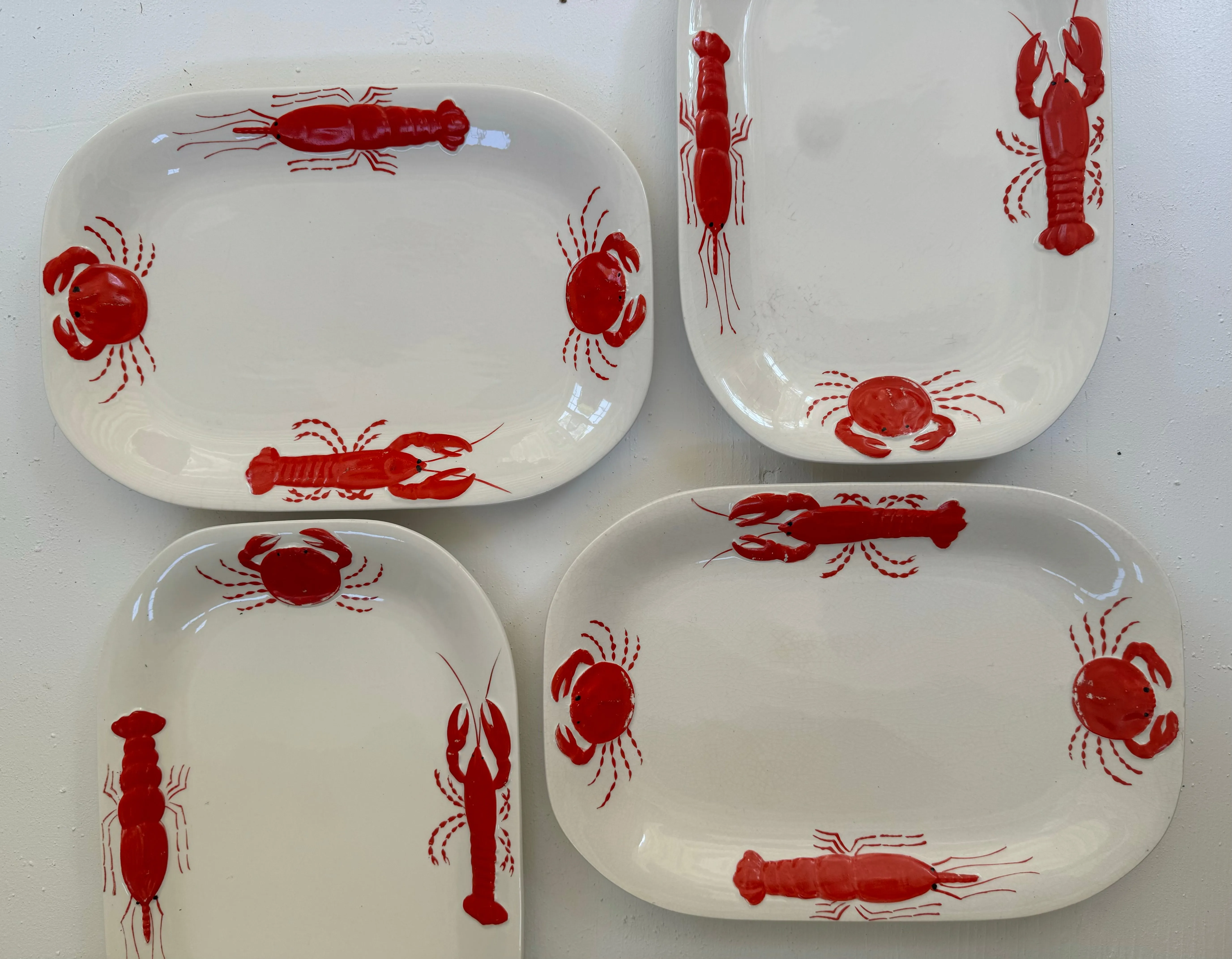 Set of Four Lobster   Crab Serving Dishes