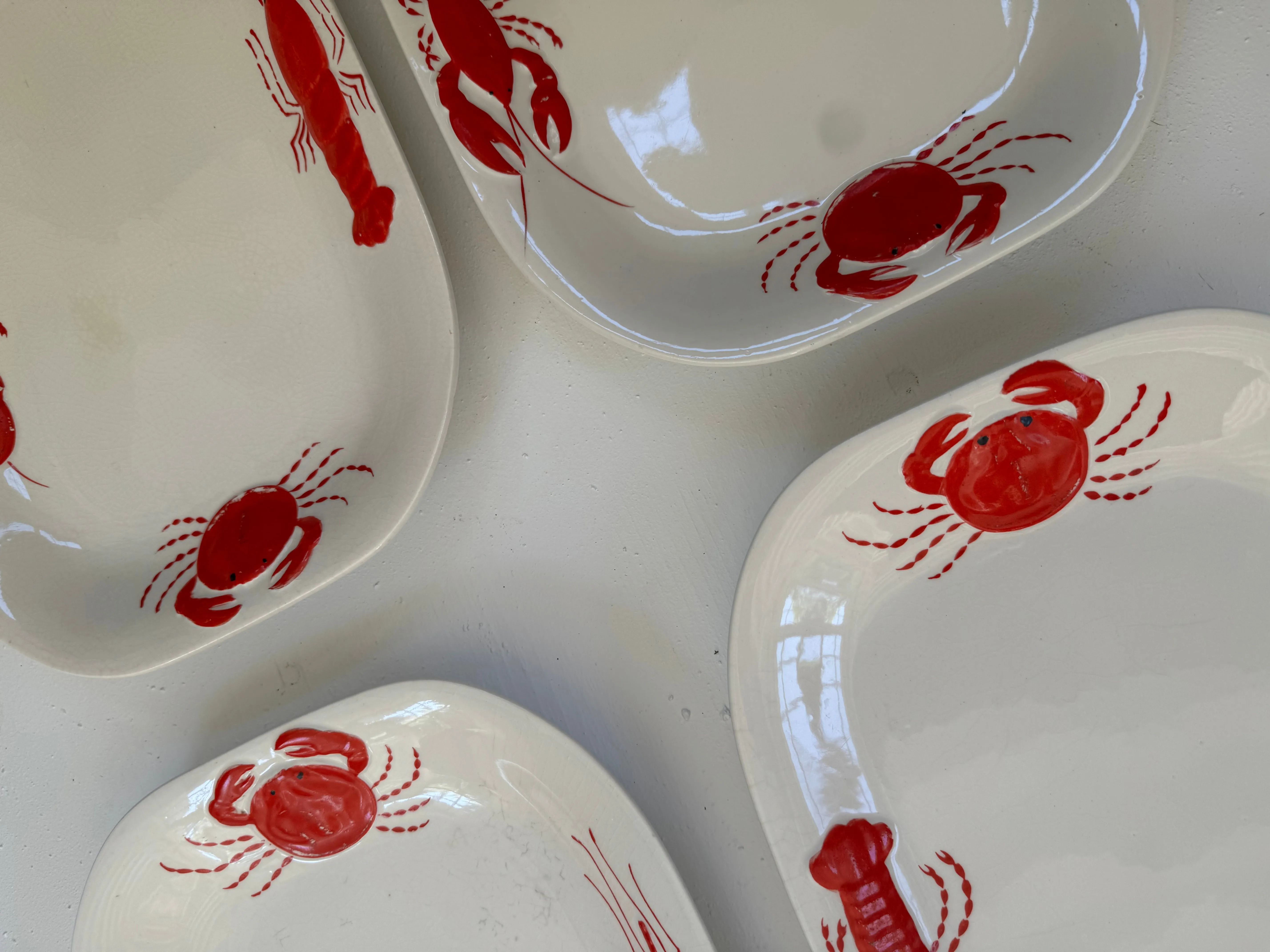 Set of Four Lobster   Crab Serving Dishes