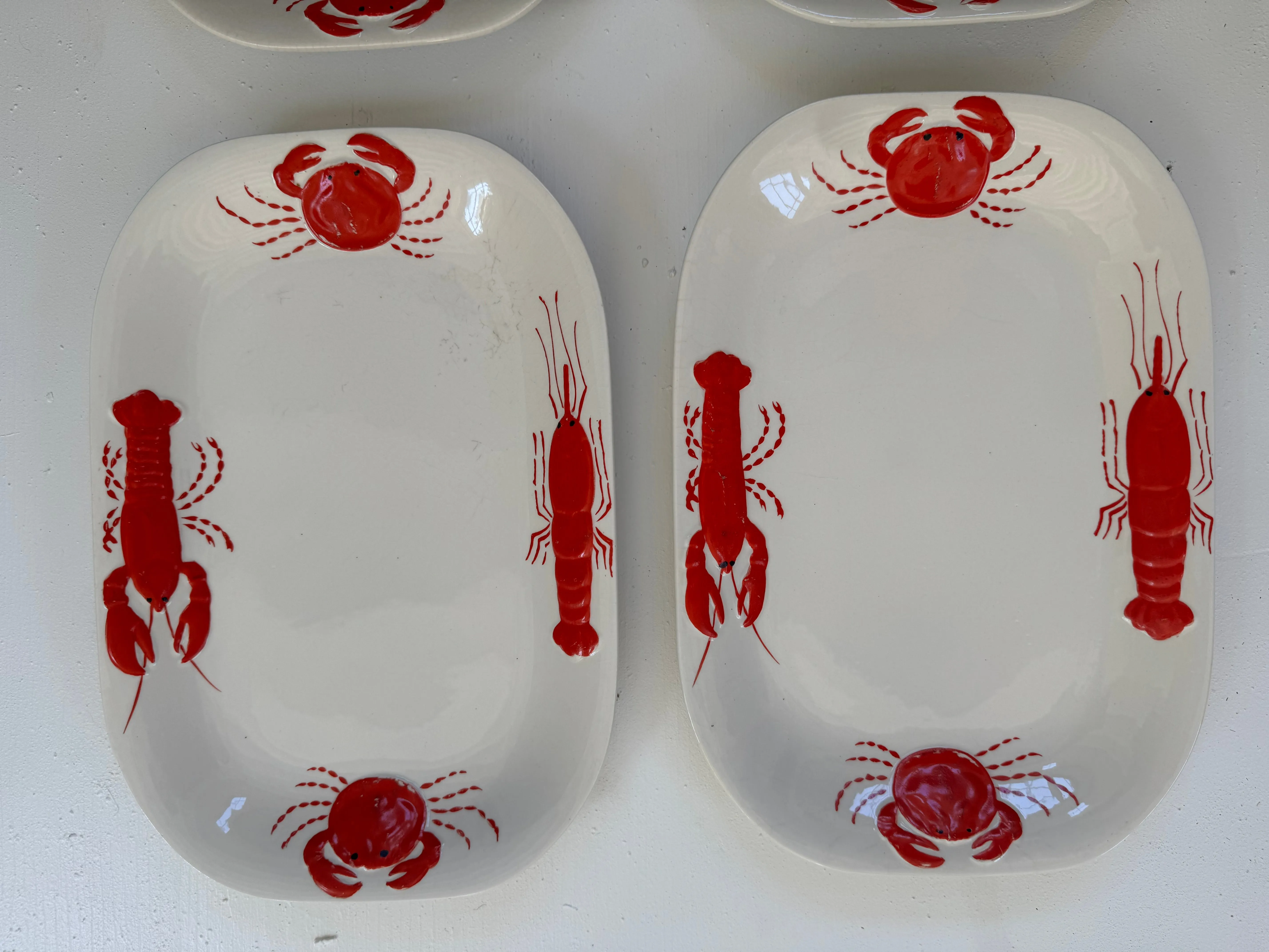 Set of Four Lobster   Crab Serving Dishes