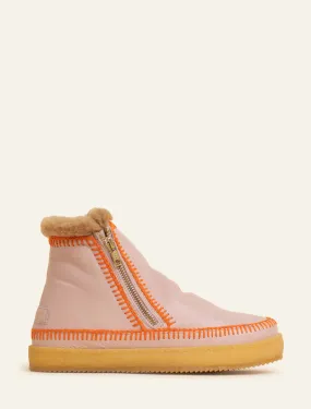 Setsu Crochet Ankle Boot Misty Rose Leather Orange