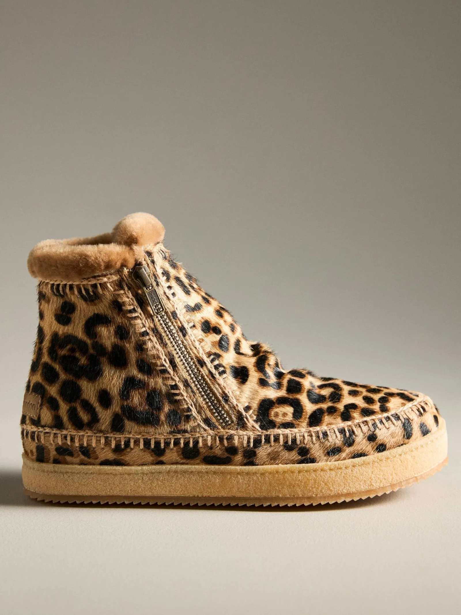 Setsu Crochet Crepe Boot - Caramel Leopard