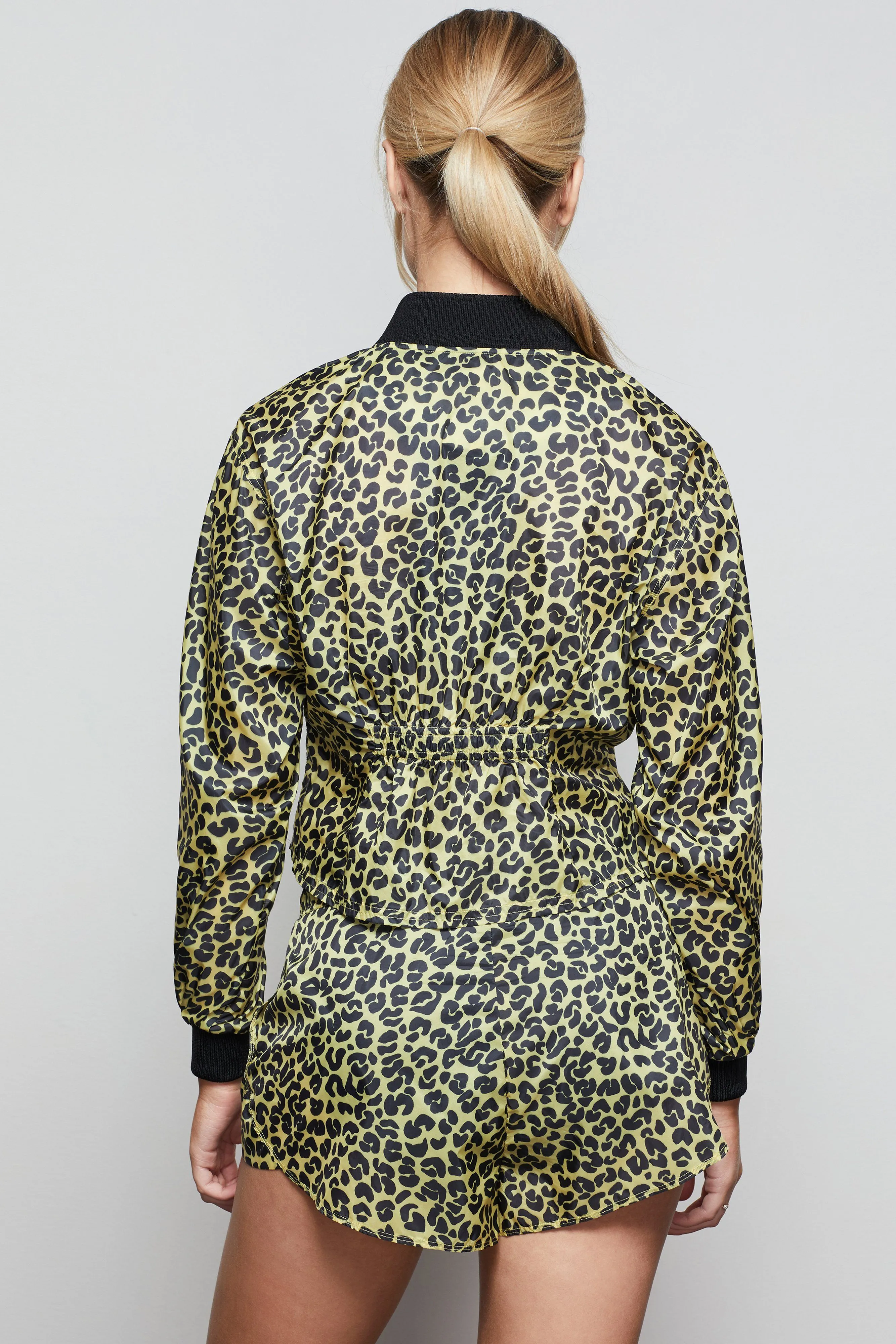 SHEER PLEAT JACKET | SUN BEAM LEOPARD001