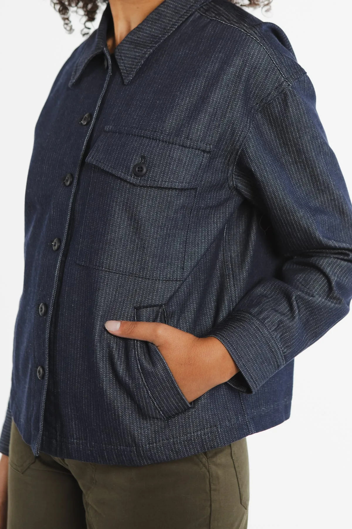 Sierra Shirt Jacket / Denim Pinstripe