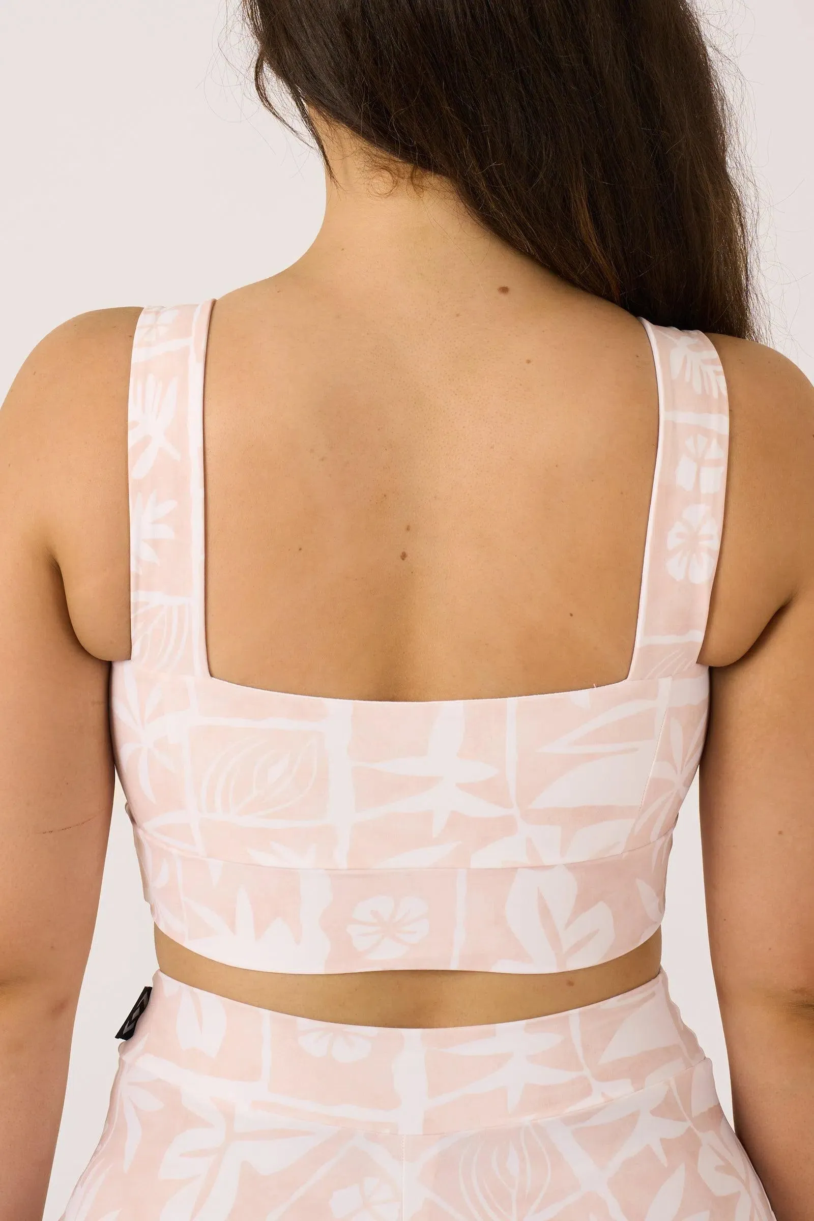 Silky Square Neck Comfort Crop Top - Nude Tiki