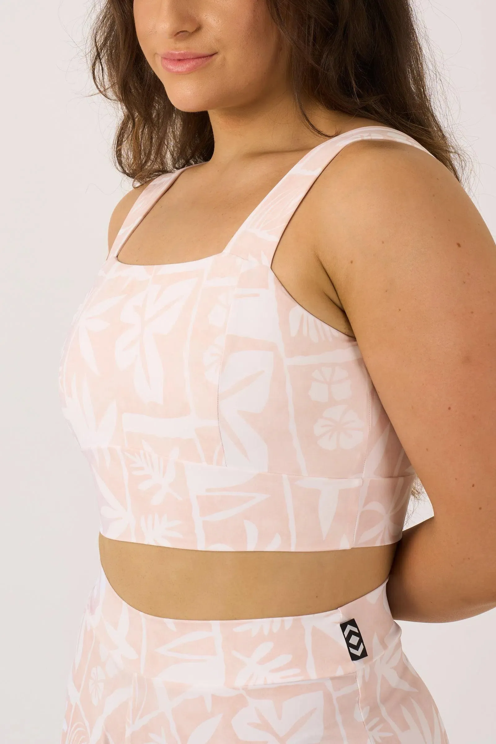 Silky Square Neck Comfort Crop Top - Nude Tiki