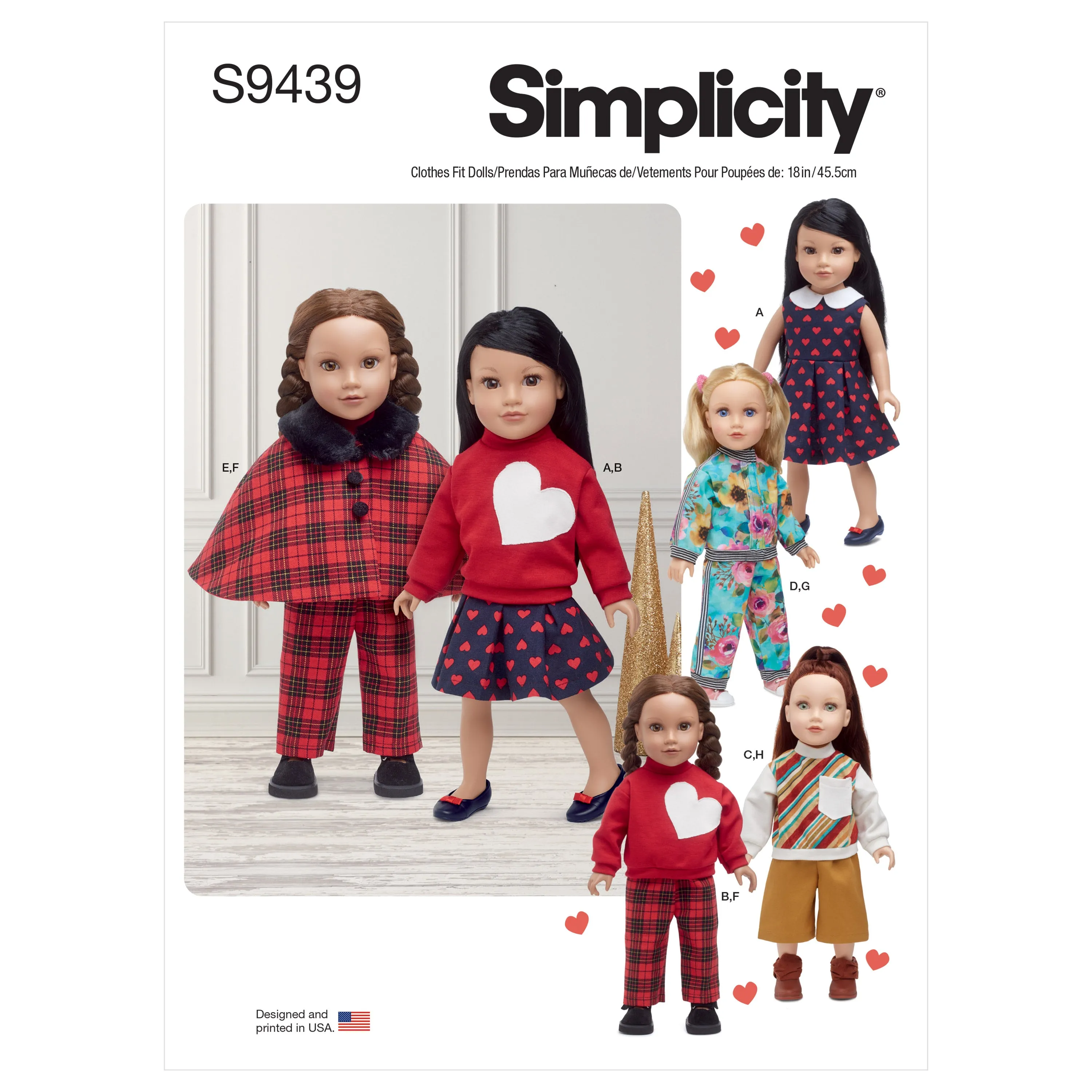 Simplicity Sewing Pattern 9439 18 inch Doll Clothes