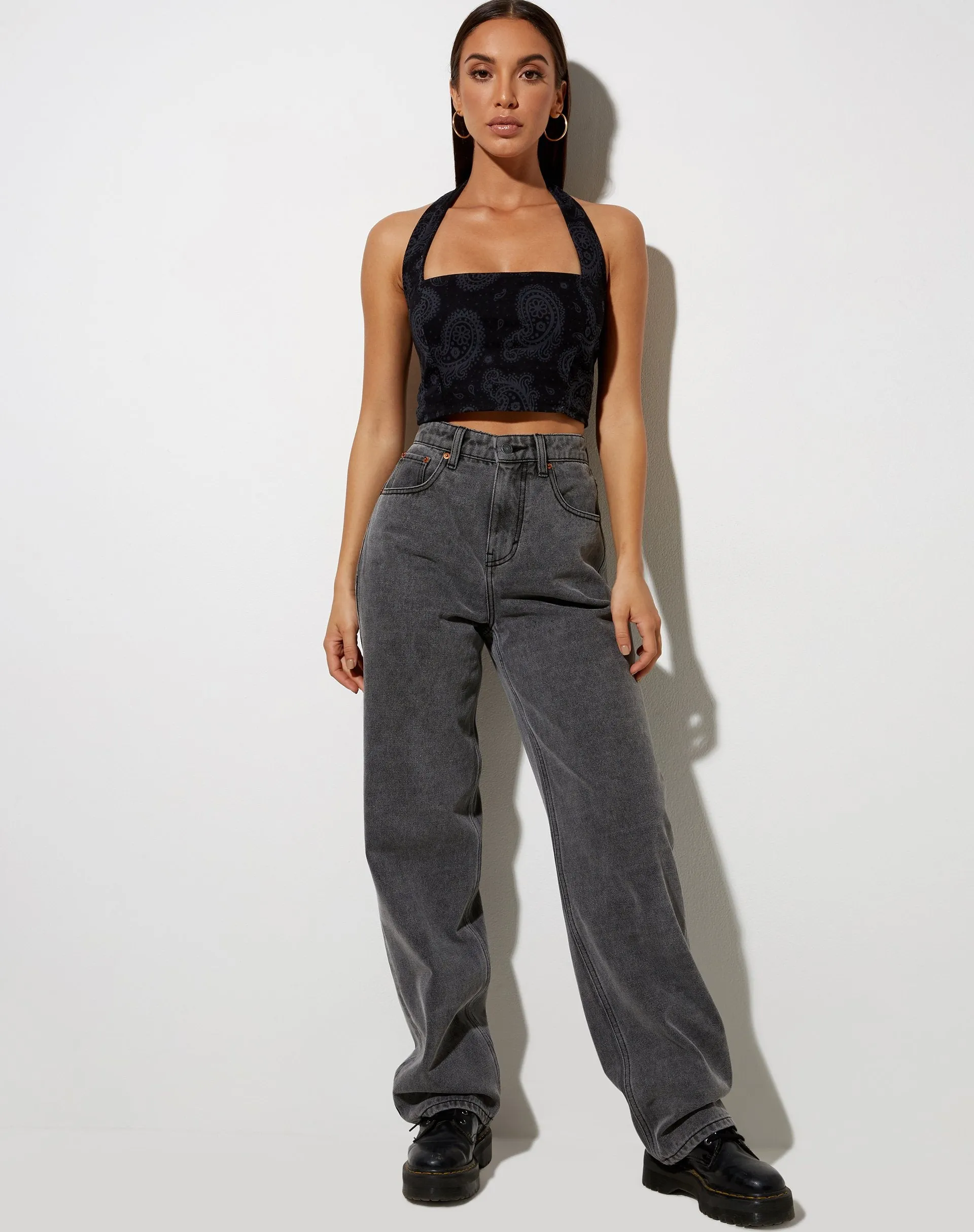 Sisia Crop Top in Persian Night Black