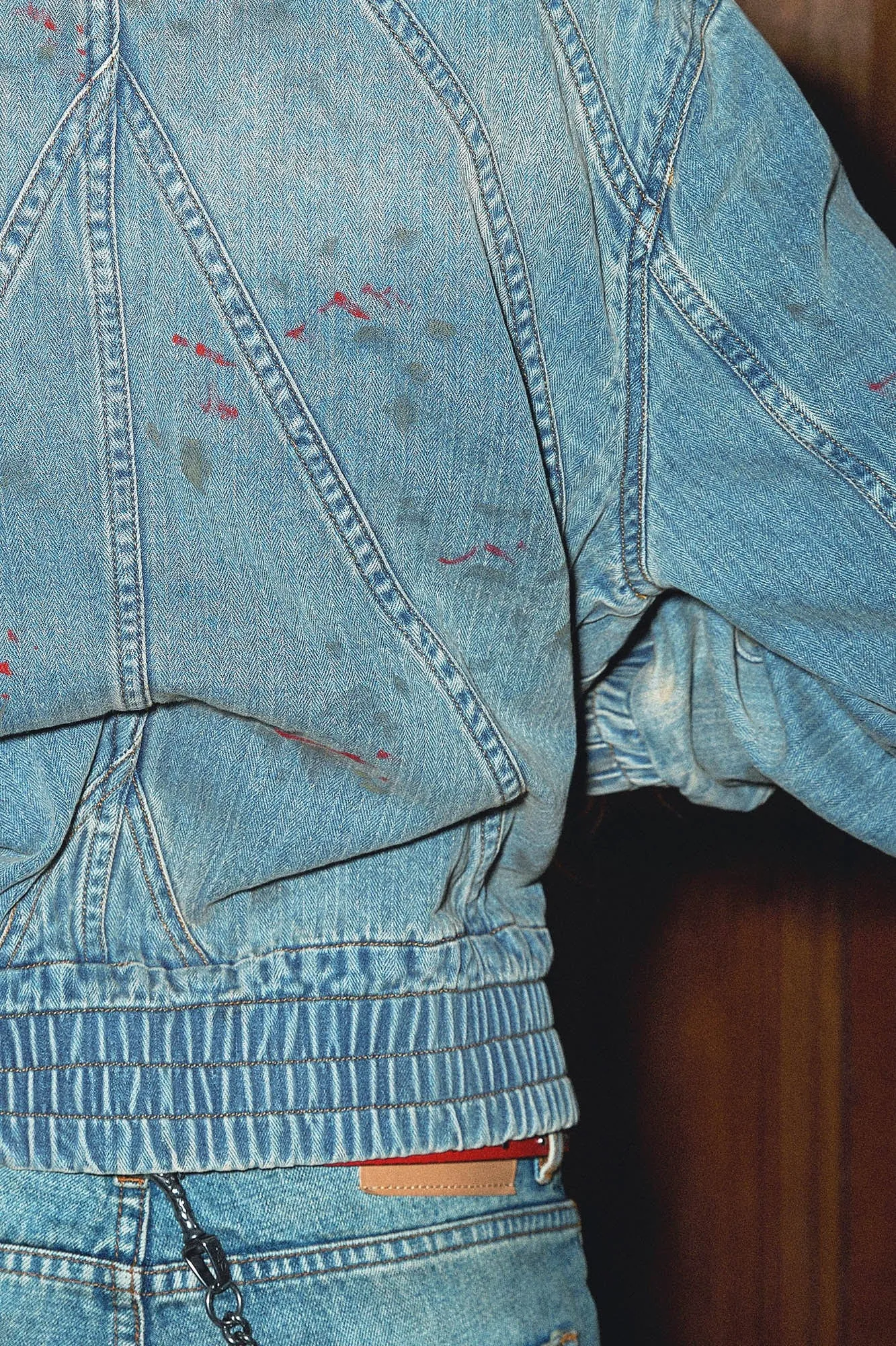 Splatter Paint Denim Bomber