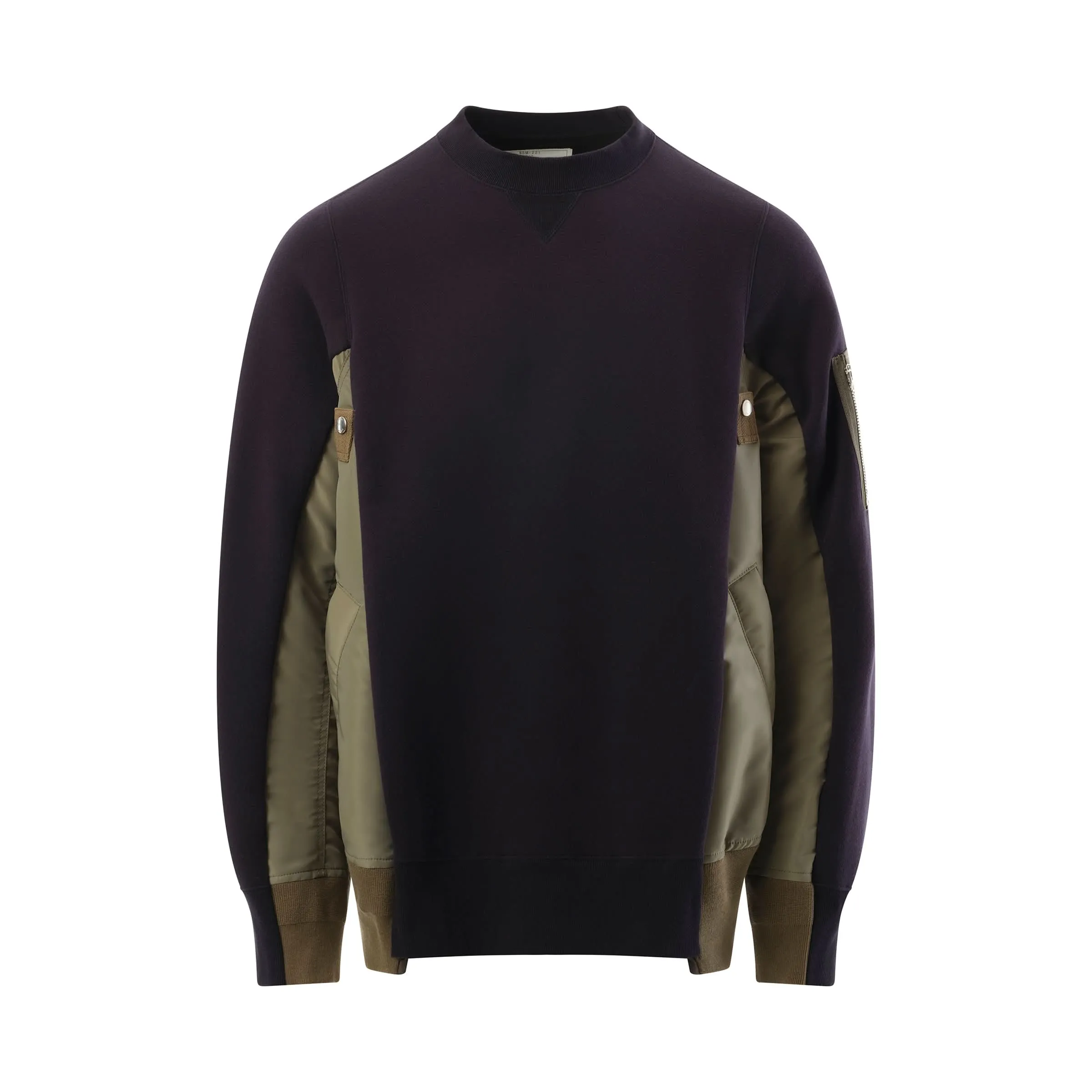 Sponge Sweat Nylon Twill Pullover in Navy/Khaki