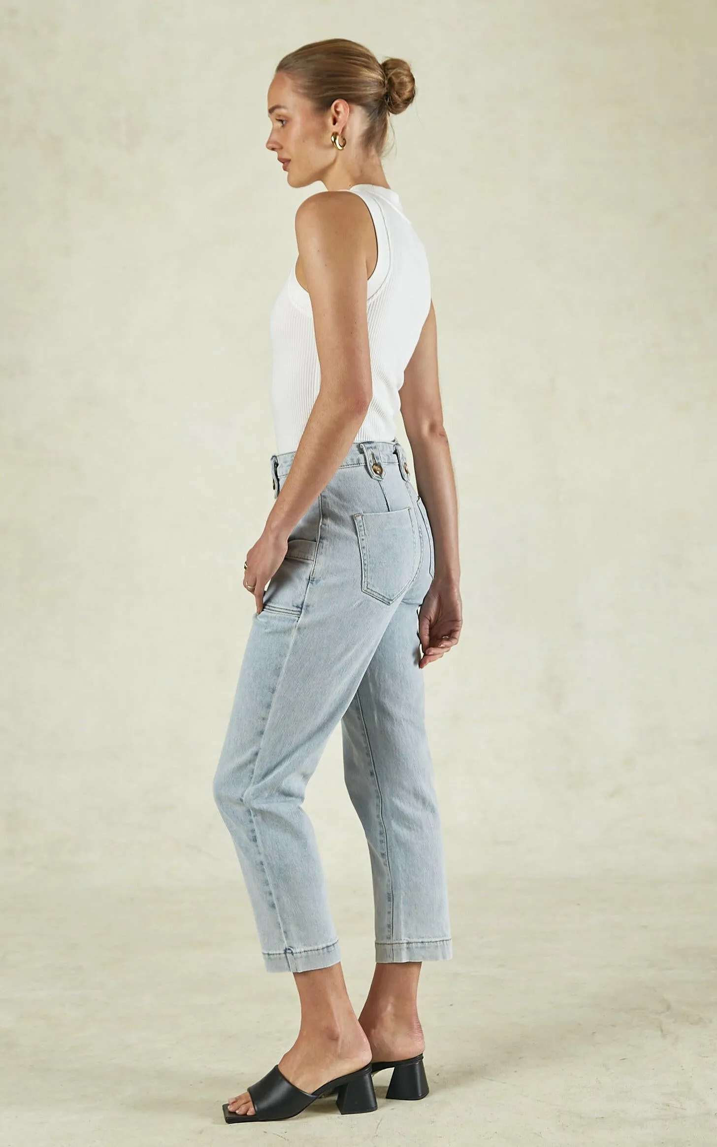 Stella Stretch High Waisted Denim Trousers