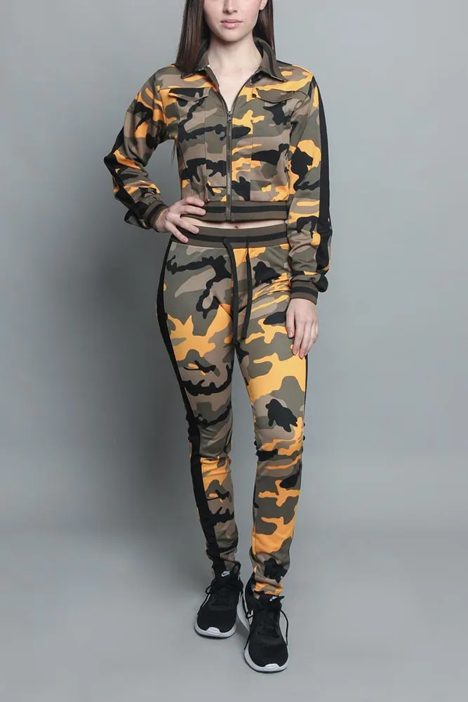 Striped Camo Track Suit