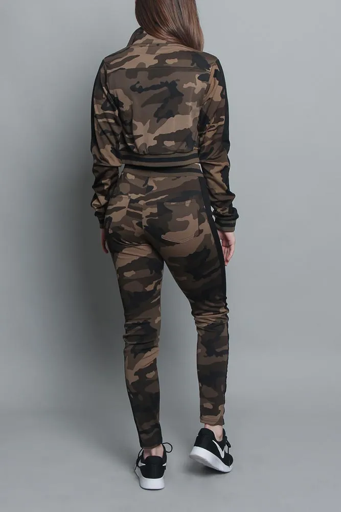 Striped Camo Track Suit