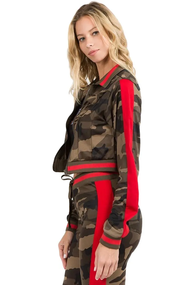 Striped Camo Track Suit