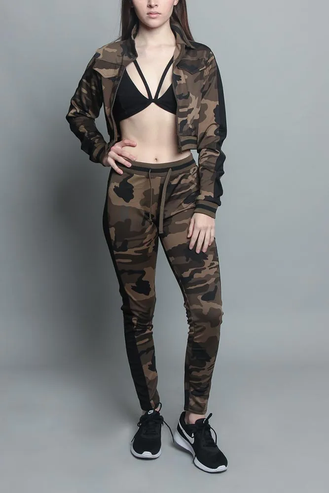 Striped Camo Track Suit