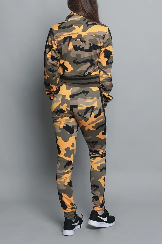 Striped Camo Track Suit