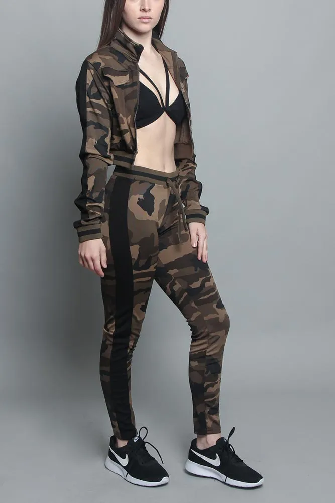 Striped Camo Track Suit