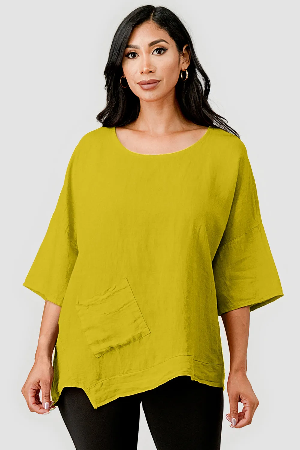 Tala Linen Top W single Pocket