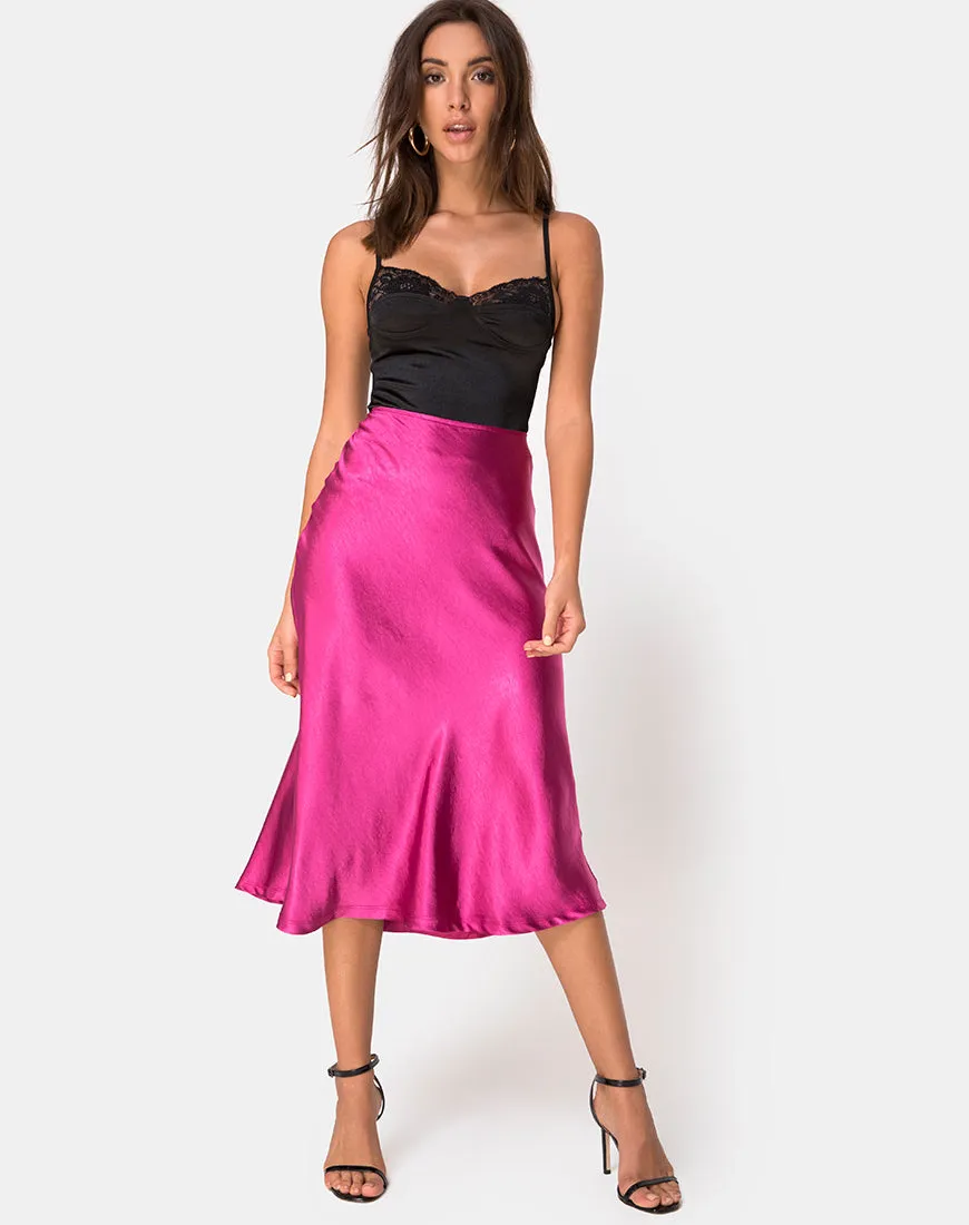 Tauri Skirt in Satin Magenta